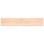 Ripiano a Parete 220x40x6 cm Legno Massello Rovere Non Trattato