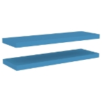 Scaffali a Parete 2 pz Blu 80x23,5x3,8 cm in MDF