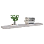 Scaffali a Parete 2 pz Grigio Cemento 120x23,5x3,8 cm in MDF