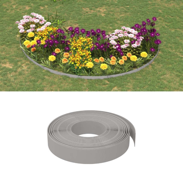 Bordature da Giardino 5 pz Grigie 10 m 10 cm in Polietilene