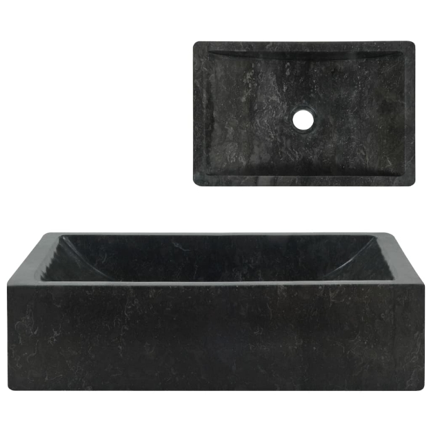 Lavello 45x30x12 cm Marmo Lucido Nero