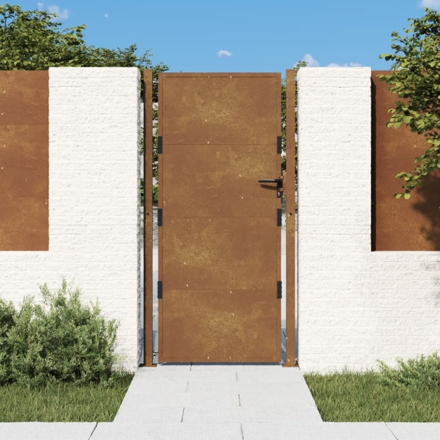 Cancello da Giardino 105x180 cm in Acciaio Corten