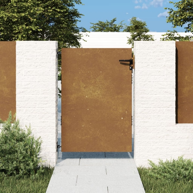 Cancello da Giardino 85x150 cm in Acciaio Corten