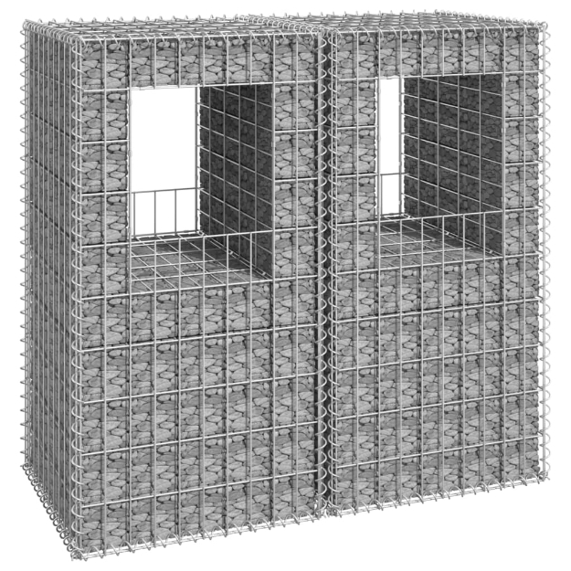 Cesti a Gabbione a Torre 2 pz 50x50x100 cm in Ferro