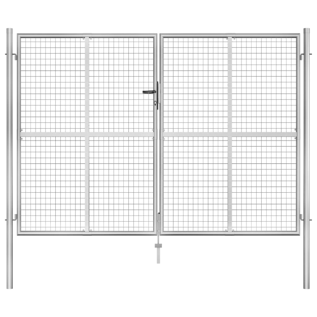 Cancello per Giardino in Acciaio Zincato 306x225cm Argento