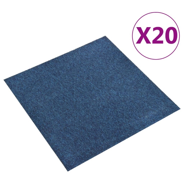 Quadrotte di Moquette 20 pz 5 m² 50x50 cm Blu Scuro