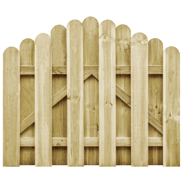 Cancello da Giardino in Legno di Pino Impregnato 100x75 cm