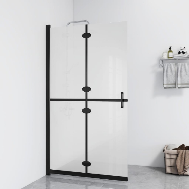 Parete per Doccia Walk-in Pieghevole in Vetro ESG 110x190 cm