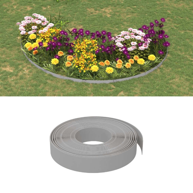 Bordature da Giardino 2 pz Grigie 10 m 10 cm in Polietilene