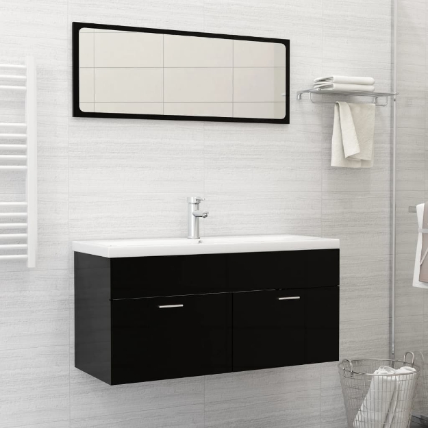 Lavabo da Incasso con Rubinetto 101x39x18 cm in Ceramica Bianco