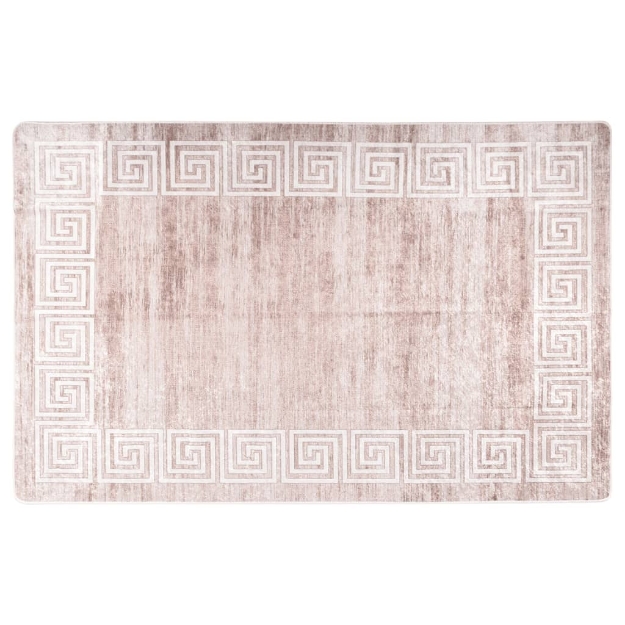 Tappeto Lavabile 80x150 cm Beige Antiscivolo