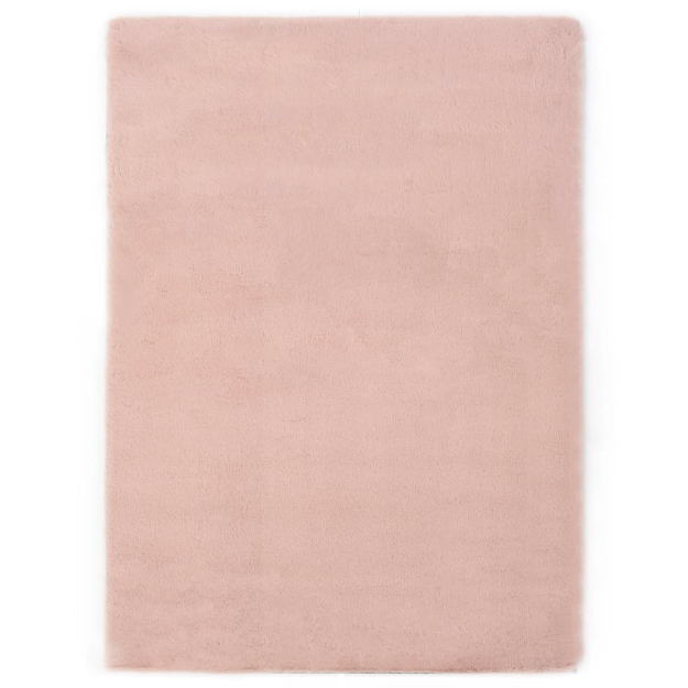 Tappeto 160x230 cm Pelliccia di Coniglio Sintetica Rosa Antico