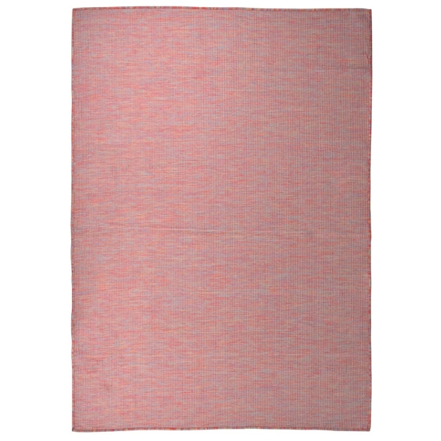 Tappeto da Esterni a Tessitura Piatta 140x200 cm Rosso