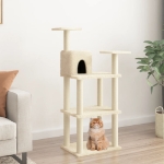 Albero per Gatti con Tiragraffi in Sisal Crema 119 cm