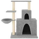 Albero per Gatti con Tiragraffi in Sisal Grigio Chiaro 83 cm