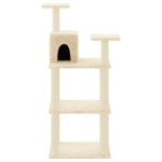 Albero per Gatti con Tiragraffi in Sisal Crema 119 cm