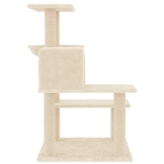 Albero per Gatti con Tiragraffi in Sisal Crema 82,5 cm