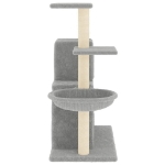 Albero per Gatti con Tiragraffi in Sisal Grigio Chiaro 83 cm