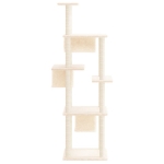 Albero per Gatti con Tiragraffi in Sisal Crema 169 cm