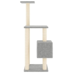 Albero per Gatti con Tiragraffi in Sisal Grigio Chiaro 104 cm