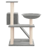 Albero per Gatti con Tiragraffi in Sisal Grigio Chiaro 82 cm