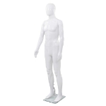 Manichino Uomo Figura Intera Base in Vetro 185 cm Bianco Lucido