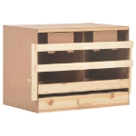 Casetta Cova per Galline 2 Scomparti 63x40x45cm Legno di Pino