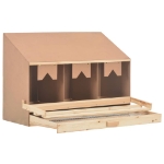 Casetta Cova per Galline 3 Scomparti 93x40x65cm Legno di Pino