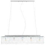 Lampadario con Perle di Cristallo Argento 104 cm E14