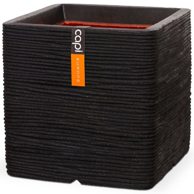 Capi Fioriera Nature Rib Quadrata 30x30 cm Nera KBLR902