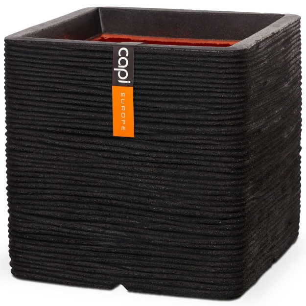 Capi Fioriera Nature Rib Quadrata 40x40 cm Nero KBLR903