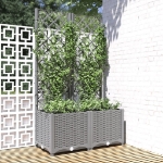 Fioriera da Giardino con Graticcio Grigio Chiaro 80x40x136cm PP