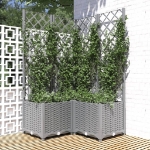 Fioriera da Giardino con Graticcio Grigio Chiaro 80x80x136cm PP