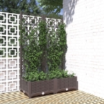 Fioriera da Giardino con Graticcio Marrone 80x40x121,5 cm in PP