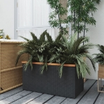 Fioriera Nera 80x40x40 cm in Polyrattan