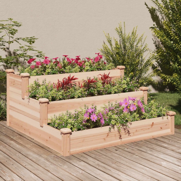 Fioriera Rialzata da Giardino 120x120x56cm Legno Massello Abete