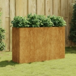 Fioriera Rialzata da Giardino 120x40x80 cm in Acciaio Corten