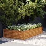 Fioriera Rialzata da Giardino 195x100x36 cm in Acciaio Corten