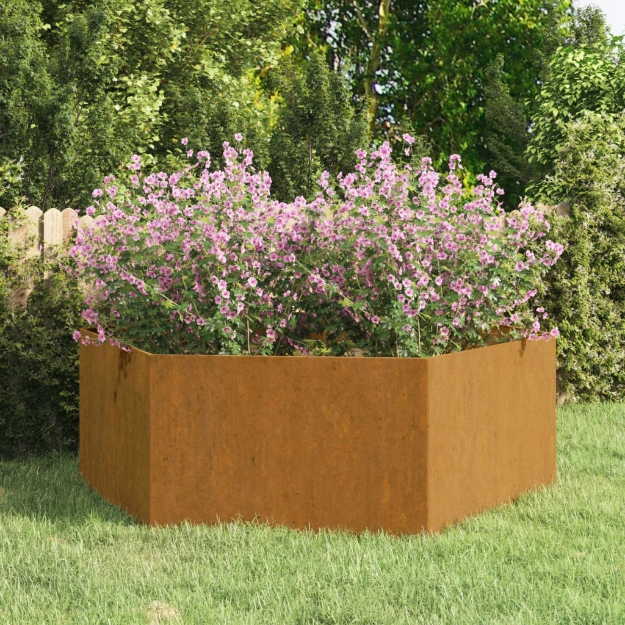 Fioriera Ruggine 138x120x45 cm Acciaio Corten