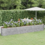 Letto Giardino Acciaio Verniciato a Polvere 440x80x68cm Argento