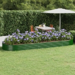 Letto Giardino Acciaio Verniciato a Polvere 450x140x36 cm Verde