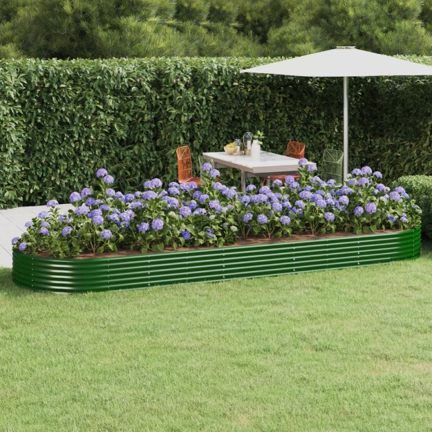 Letto Giardino Acciaio Verniciato a Polvere 450x140x36 cm Verde