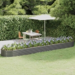 Letto Giardino Acciaio Verniciato a Polvere 507x100x36cm Grigio