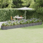 Letto Giardino Acciaio Verniciato a Polvere 544x100x36cm Grigio