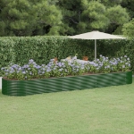 Letto Giardino Acciaio Verniciato a Polvere 584x140x68 cm Verde