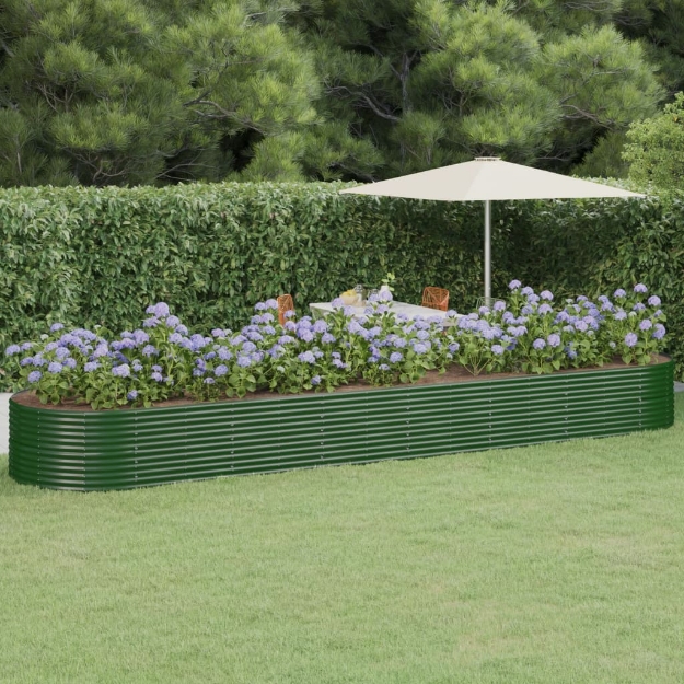 Letto Giardino Acciaio Verniciato a Polvere 584x140x68 cm Verde