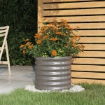 Vaso da Giardino Acciaio Verniciato a Polvere 40x40x36cm Grigio