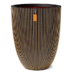 Capi Vaso Elegante Groove 34x46 cm Nero e Oro