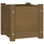 Fioriera da Giardino Miele 31x31x31 cm Legno Massello di Pino