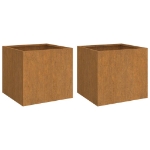 Fioriere 2 pz 42x40x39 cm Acciaio Corten